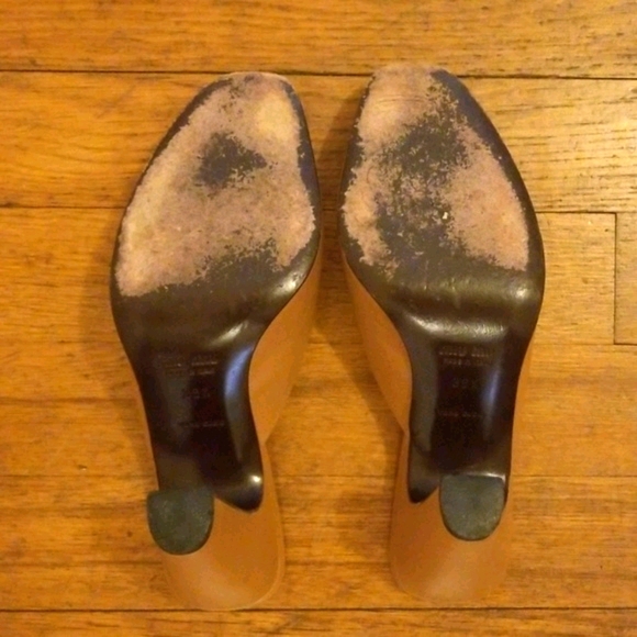 Miu Miu leather peep toe mules - Picture 5 of 6